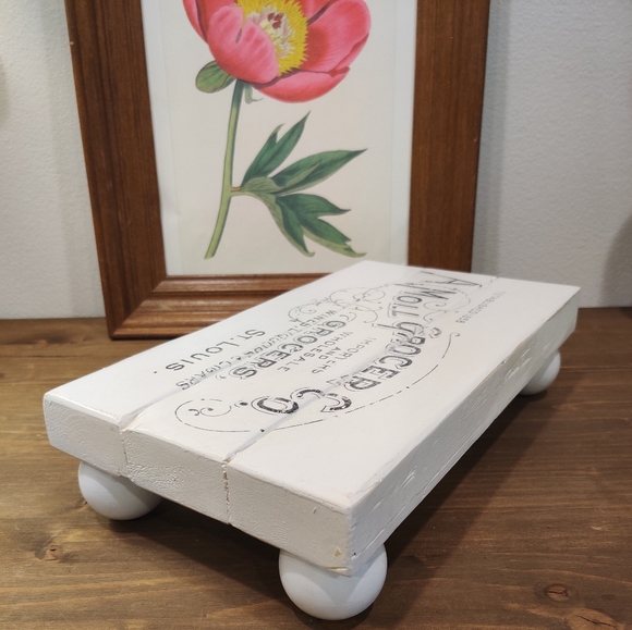 White Solid Wood Rustic Riser Tray - Picture 8 of 10